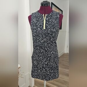 Bad Birdie Black and White Patterned Mini Athletic Dress Size S